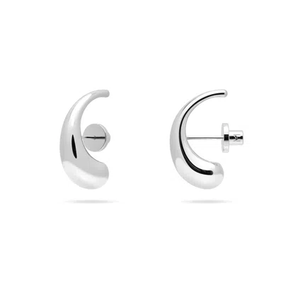 Meulien Women's Abstract Curved Waterdrop Drop Earrings - Silver