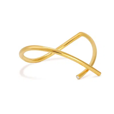 Meulien Women's Abstract Embrace Bangle - Gold
