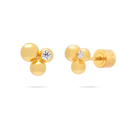 Meulien Women's Bubble Cluster Stud Earrings - Gold In Gray