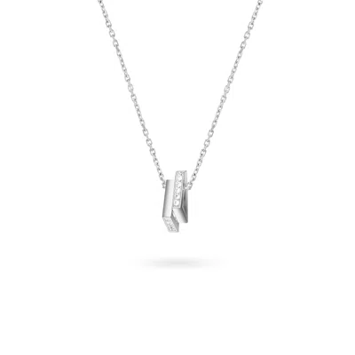 Meulien Women's Double Mini Triangle Necklace - Silver In Metallic