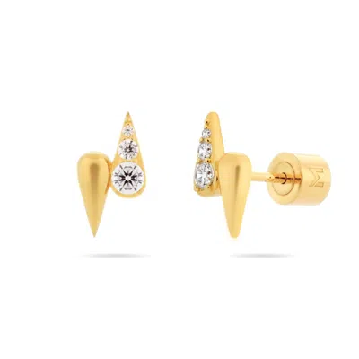 Meulien Women's Double Waterdrop Stud Earrings - Gold