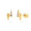 MEULIEN WOMEN'S DOUBLE WATERDROP STUD EARRINGS - GOLD