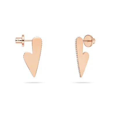 Meulien Women's Keen Heart Earrings - Rose Gold In Gray