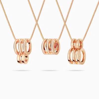 Meulien Women's Kinetic Multi Hoop Necklace - Rose Gold