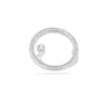 MEULIEN WOMEN'S LARGE OPEN CIRCLE RING WITH FLOATING CZ STUD - SILVER