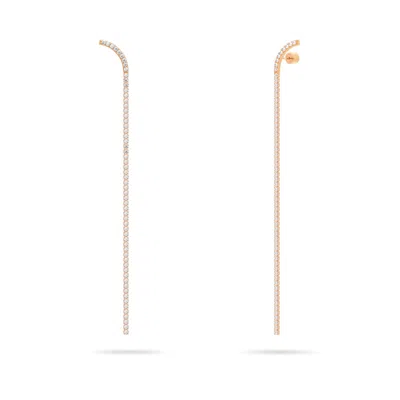 Meulien Women's Long Tennis Chain Dangle Earrings - Rose Gold