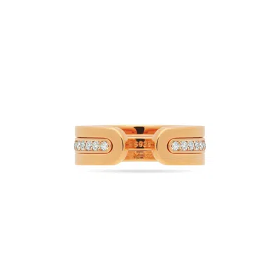 Meulien Modular Thin Band Ring Set With Pave Cz In Pink