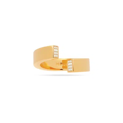 Meulien Women's Open Twist Ring With Pave Cz - Rose Gold