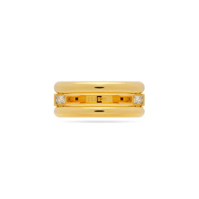 Meulien Round And Square Triple Band Convertible Ring With Cz In Gold