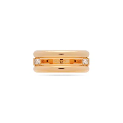 Meulien Women's Round And Square Triple Band Convertible Ring With Cz - Rose Gold