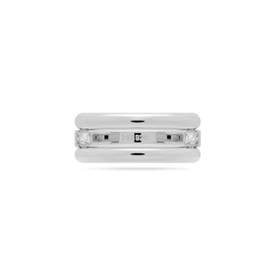 Meulien Women's Round And Square Triple Band Convertible Ring With Cz - Silver