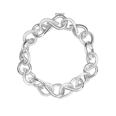 Meulien Women's Waterdrop Link Bracelet - Silver In Metallic