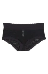 Meundies Allover Lace High Waist Briefs In Black Feather