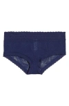 Meundies Allover Lace High Waist Briefs In Navy Feather