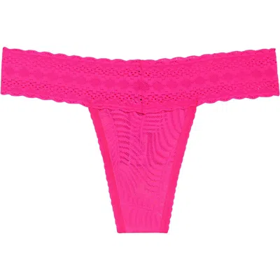 Meundies Allover Lace V-front Thong