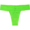 Meundies Allover Lace V-front Thong In Gray
