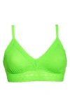 Meundies Allover Lace V-neck Bralette In Green
