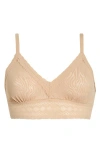 Meundies Allover Lace V-neck Bralette In Brown