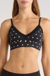 Meundies Feelfree Lace Trim Plunge Bralette In Black
