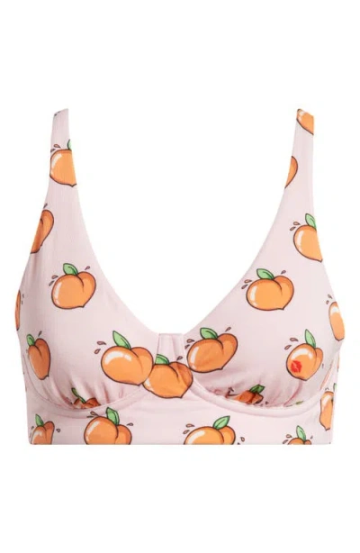 Meundies Feelfree Longline Bralette In Kiss My Peach