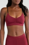 Meundies Feelfree Stripe Bra In Cabernet