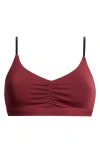 Meundies Feelfree Stripe Bra In Cabernet