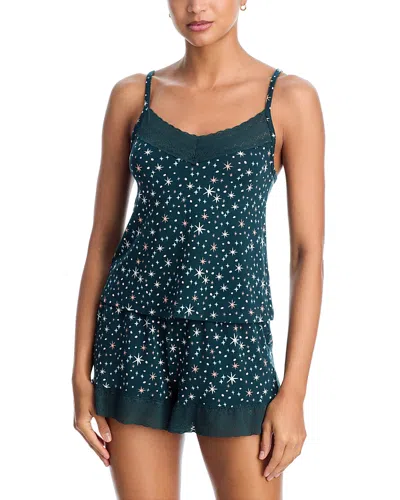 Meundies Feelfree Ultramodal Lace Pajama Set In Green