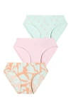 Meundies Kids' Feelfree Assorted 3-pack Bikini Briefs In Multi