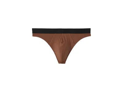 Meundies Pouch Front Thong In Brown