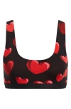 Meundies Print Bralette In Floating Hearts
