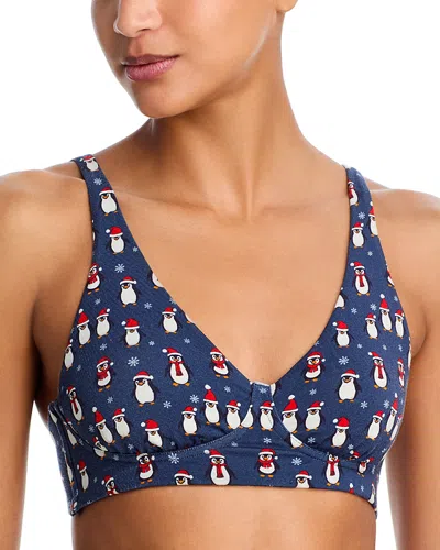 Meundies Ultramodal Feelfree Longline Bralette In Blue