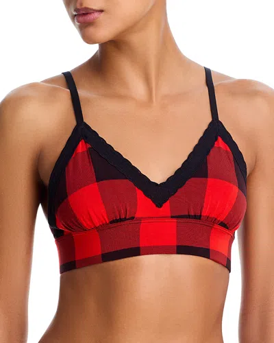 Meundies Ultramodal Lace Plunge Bralette In Red