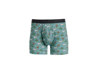 Meundies Ultramodaltm Core Boxer Briefs Men's Underwear Campfire Stories: Xl, Elastane/modal/synthetic In Green