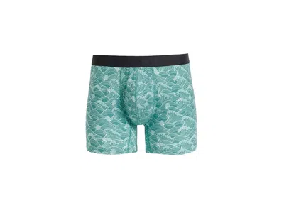 Meundies Ultramodaltm Core Boxer Briefs Men's Underwear Tidal: Lg, Elastane/modal/synthetic In Blue
