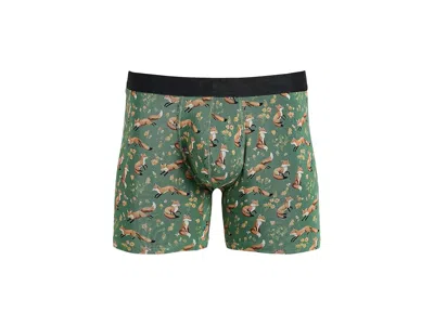 Meundies Ultramodaltm Core Boxer Briefs Men's Underwear What The Fox: 2xl, Elastane/modal/synthetic In Green