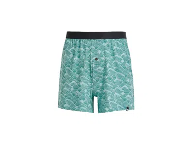 Meundies Ultramodaltm Core Boxers Men's Underwear Tidal: Md, Elastane/modal In Green