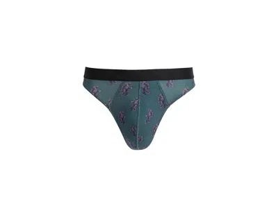Meundies Ultramodaltm Core Pouch Front Thong Men's Underwear Bigfoot Energy: Xl In Blue