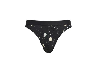 Meundies Ultramodaltm Core Pouch Front Thong Men's Underwear Gravity: Xl In Black