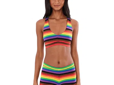 Meundies Ultramodaltm Feel Free Racerback Bralette Women's Bra Pride: 3xl In Multi