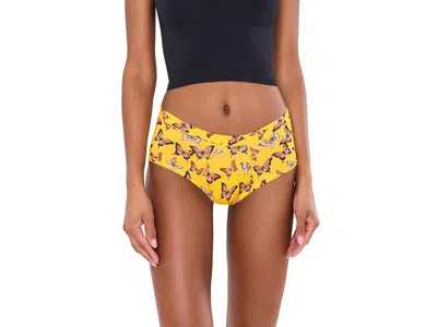 Meundies Ultramodaltm Feelfree Cheeky Briefs Women's Lingerie Pretty Fly: Lg In Yellow