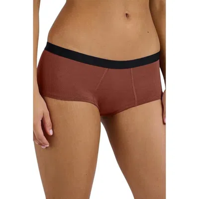 Meundies Women's  Underwear Cedar Wood Elastic Waist Cheeky Brief Jdm2479 In Brown