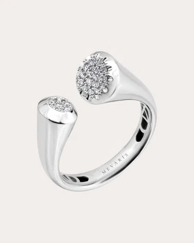 Mevaris Women's 18k White Gold Moonkissed Circular Ring In Silver