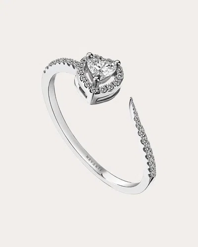 Mevaris Women's Diamond Twin Heart Ring In Silver