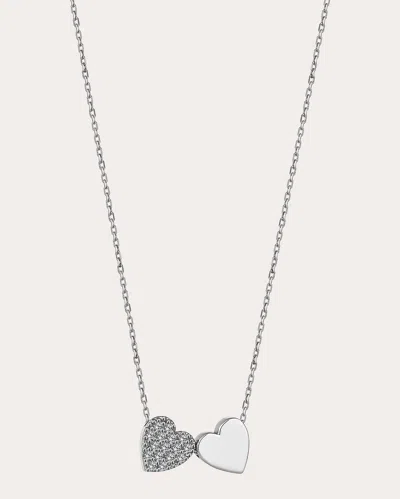 Mevaris Women's Heart Couple Pendant Necklace In Metallic