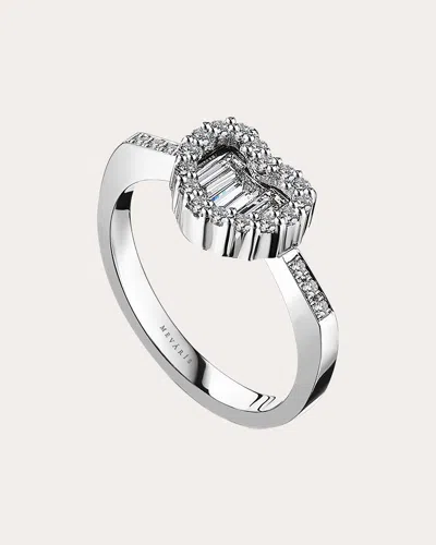Mevaris Women's Love Baguette Diamond Ring In Silver