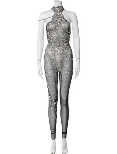Pre-owned Mew Mews Graphic Print Halterneck Jumpsuit W/ Tags In Multi