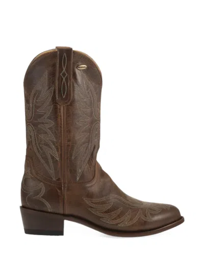 Mexicana Aguila Mex Embroidered Leather Boots In Multi