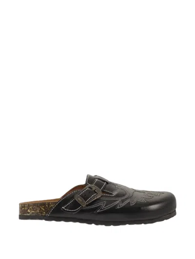 Mexicana Bahia Rust Embroidered Mules In Multi