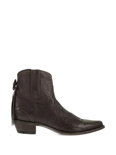 Mexicana Embroidered Stitched Ankle Boots In Multi