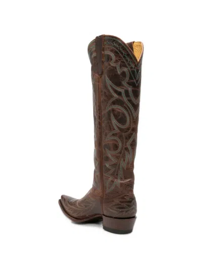 Mexicana Fantasia Leather Boots In Gold